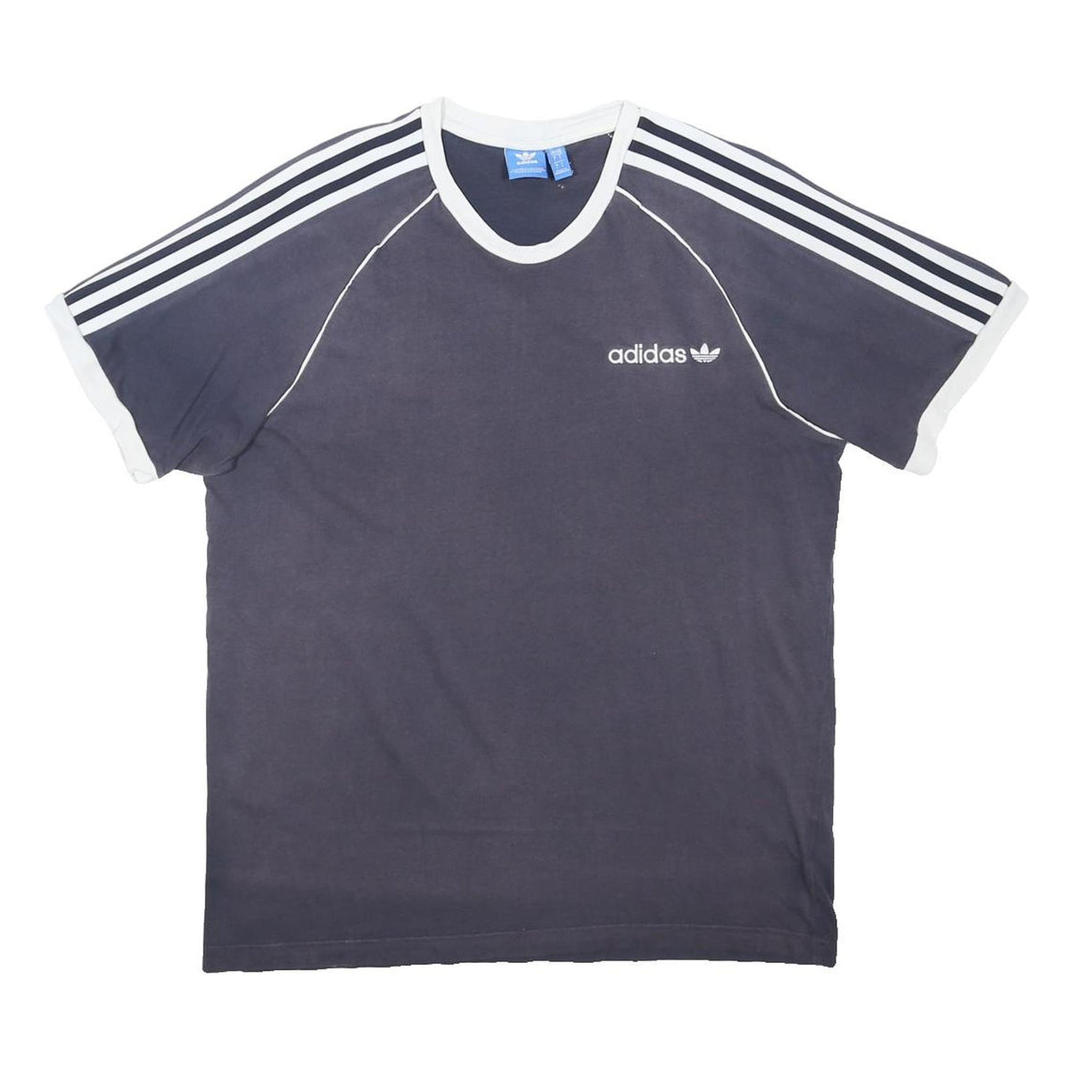 ADIDAS ORIGINALS Mens Black & White Graphic T-Shirt L Short Sleeve Crew Neck
