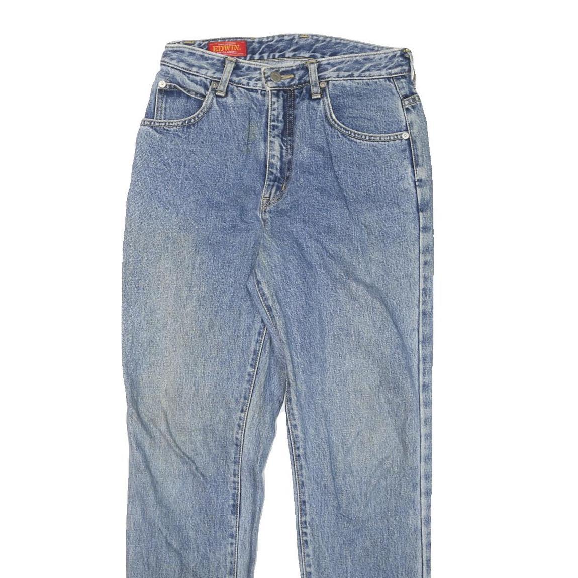 EDWIN Womens Slim Blue Denim Slim Jeans W27 L30 Classic Cotton Blend Zip