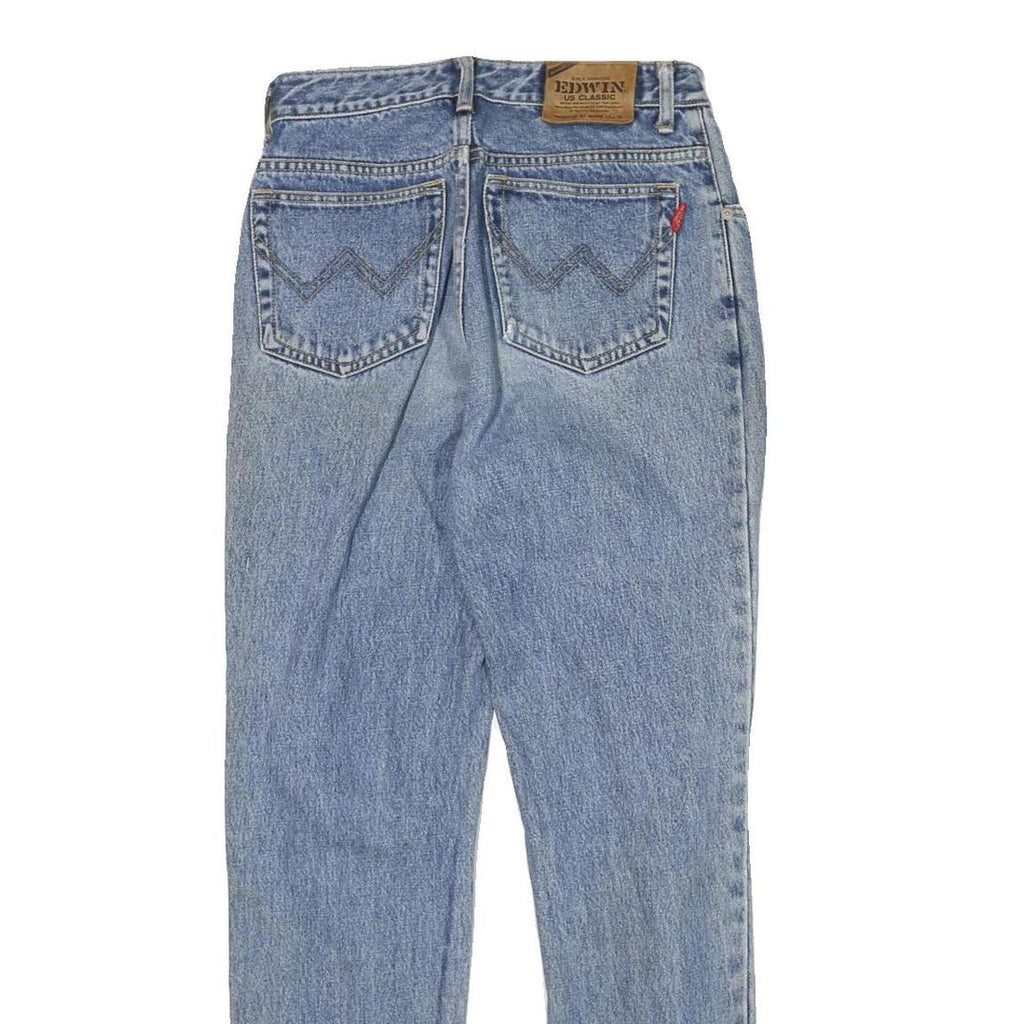 EDWIN Womens Slim Blue Denim Slim Jeans W27 L30 Classic Cotton Blend Zip