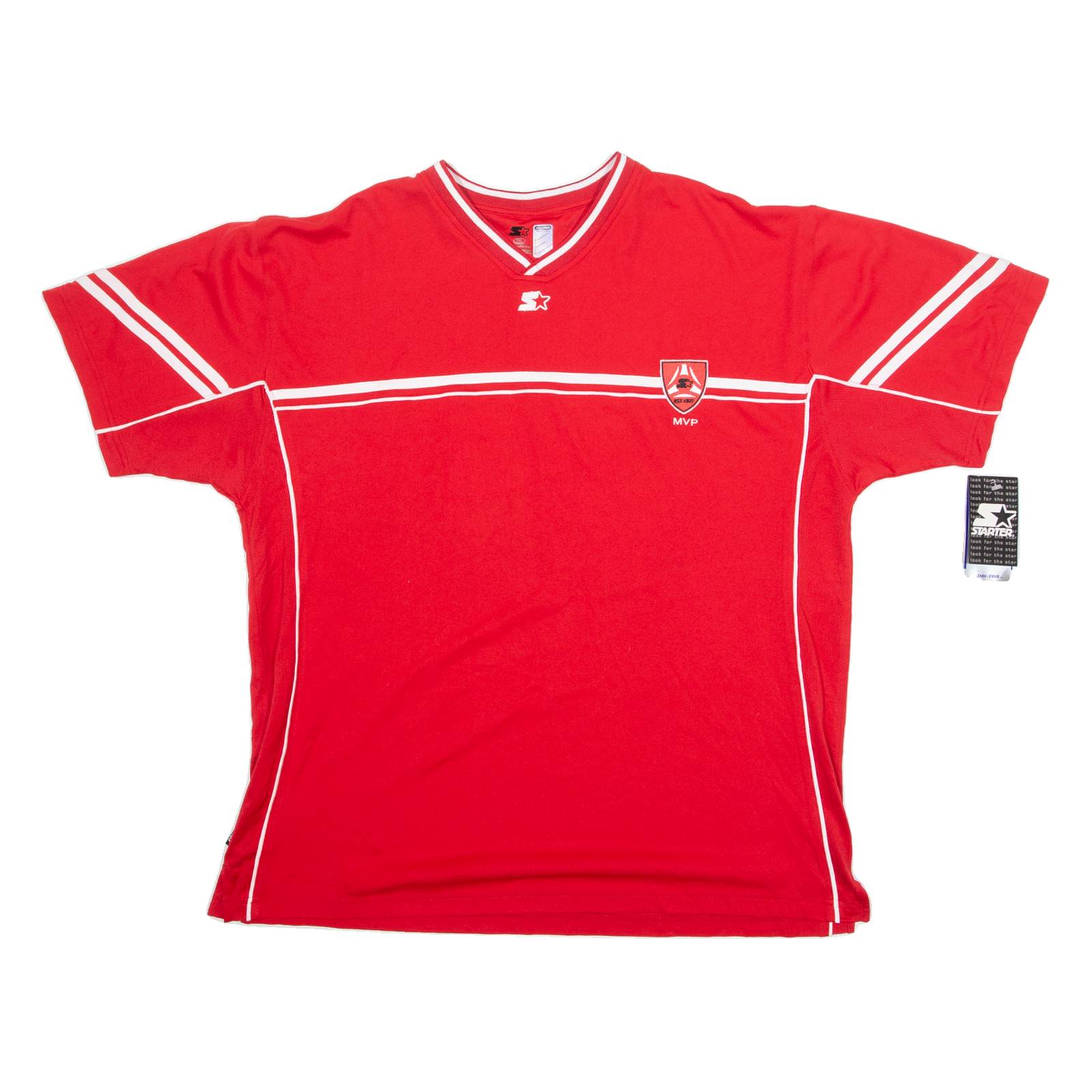 STARTER Mens T-Shirt Red V-Neck XL