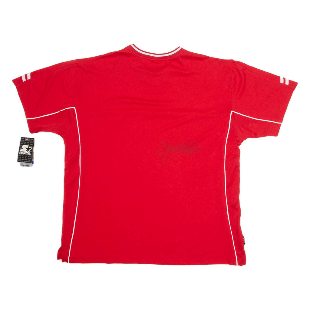 STARTER Mens T-Shirt Red V-Neck XL