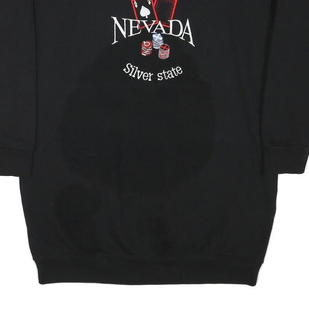 ALSTYLE APPAREL & ACTIVEWEAR Womens Black Nevada Silver State Crew Neck S