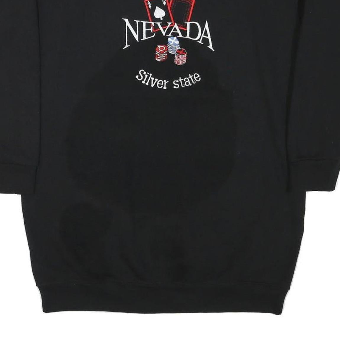 ALSTYLE APPAREL & ACTIVEWEAR Womens Black Nevada Silver State Crew Neck S