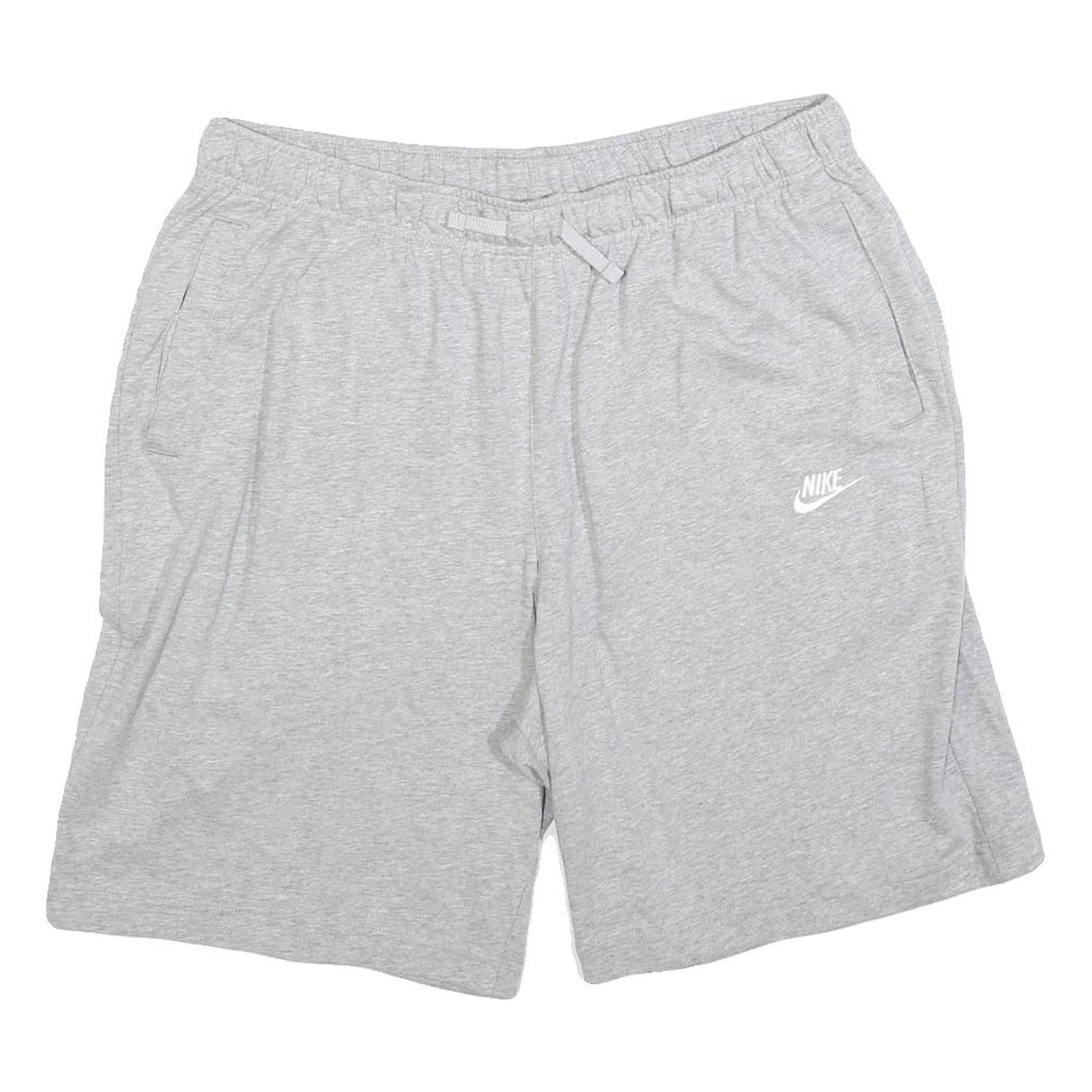 NIKE Mens Shorts Grey XL W34 Cotton Blend Casual Plain Comfort