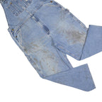 CARHARTT Mens Blue Denim Loose Cotton Blend Dungarees L W38 L26 Workwear