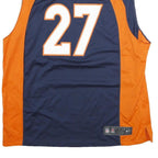 NFL Mens Blue & Orange Broncos Sleeveless Jersey 2XL Polyester Sports Fan Gear