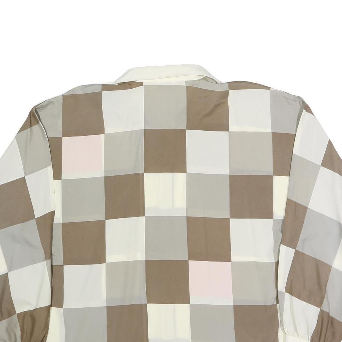 CREATION HAMMERLE Womens Beige & Grey Checked Long Sleeve Shirt L Stylish