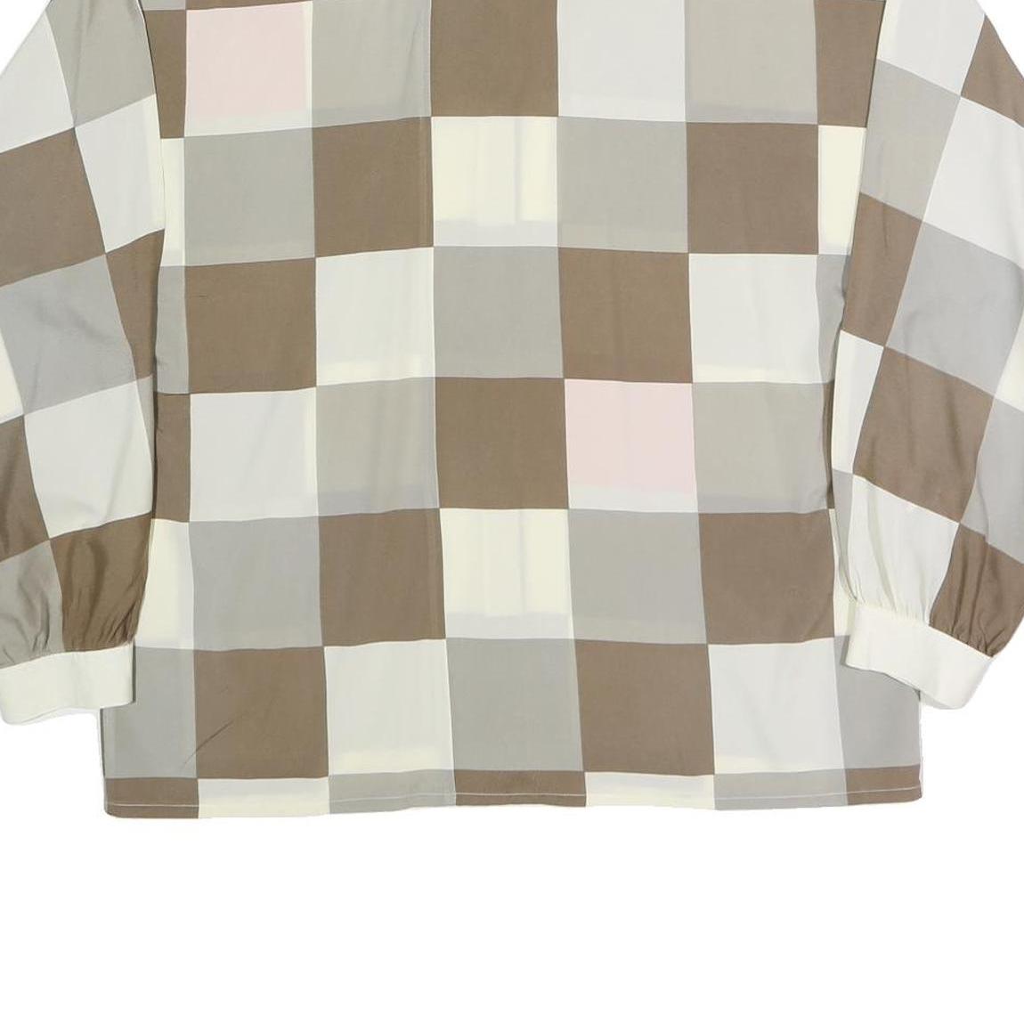 CREATION HAMMERLE Womens Beige & Grey Checked Long Sleeve Shirt L Stylish
