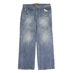 V&B JEANS Mens Blue Regular Cotton Denim W36 L28 Casual Zip Closure