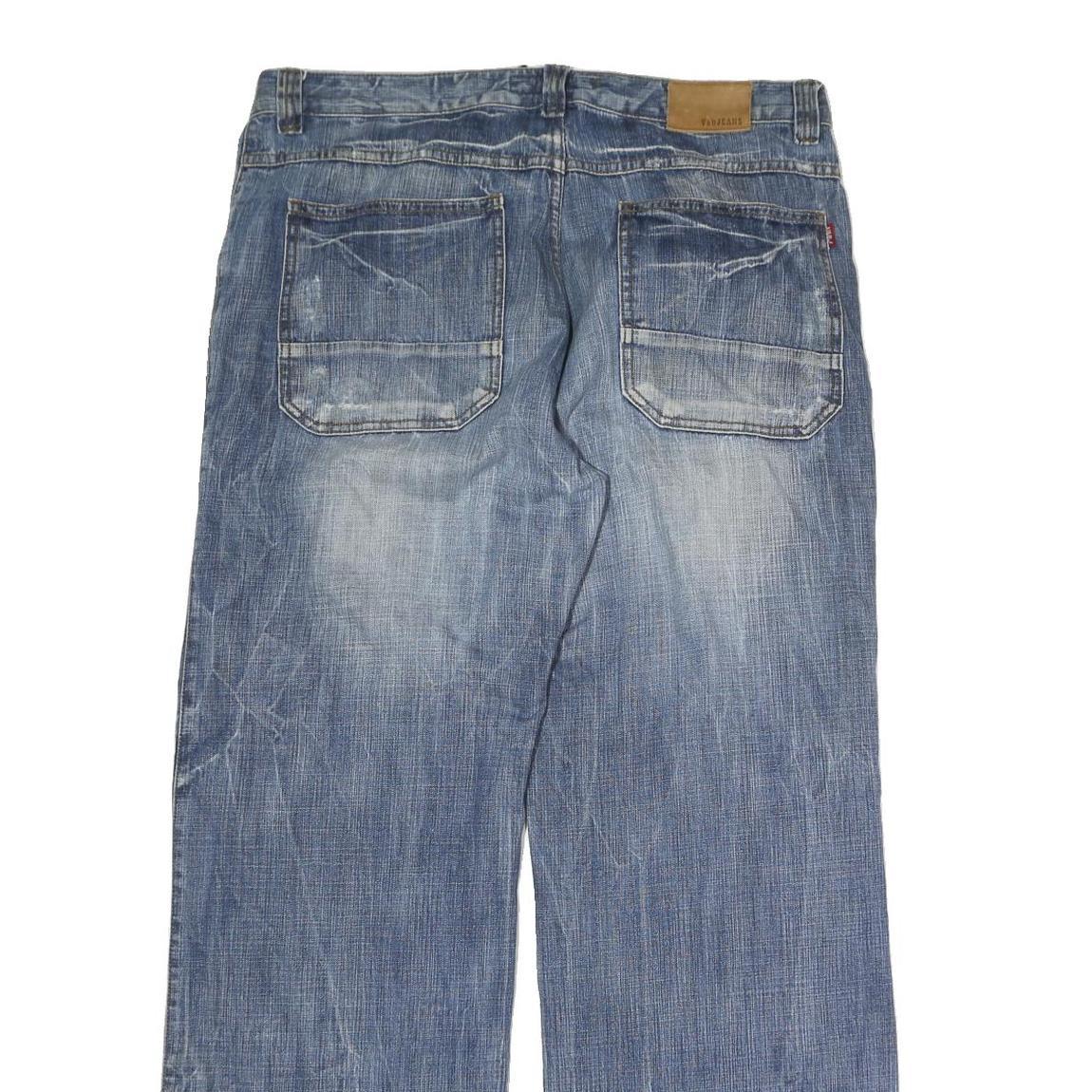 V&B JEANS Mens Blue Regular Cotton Denim W36 L28 Casual Zip Closure