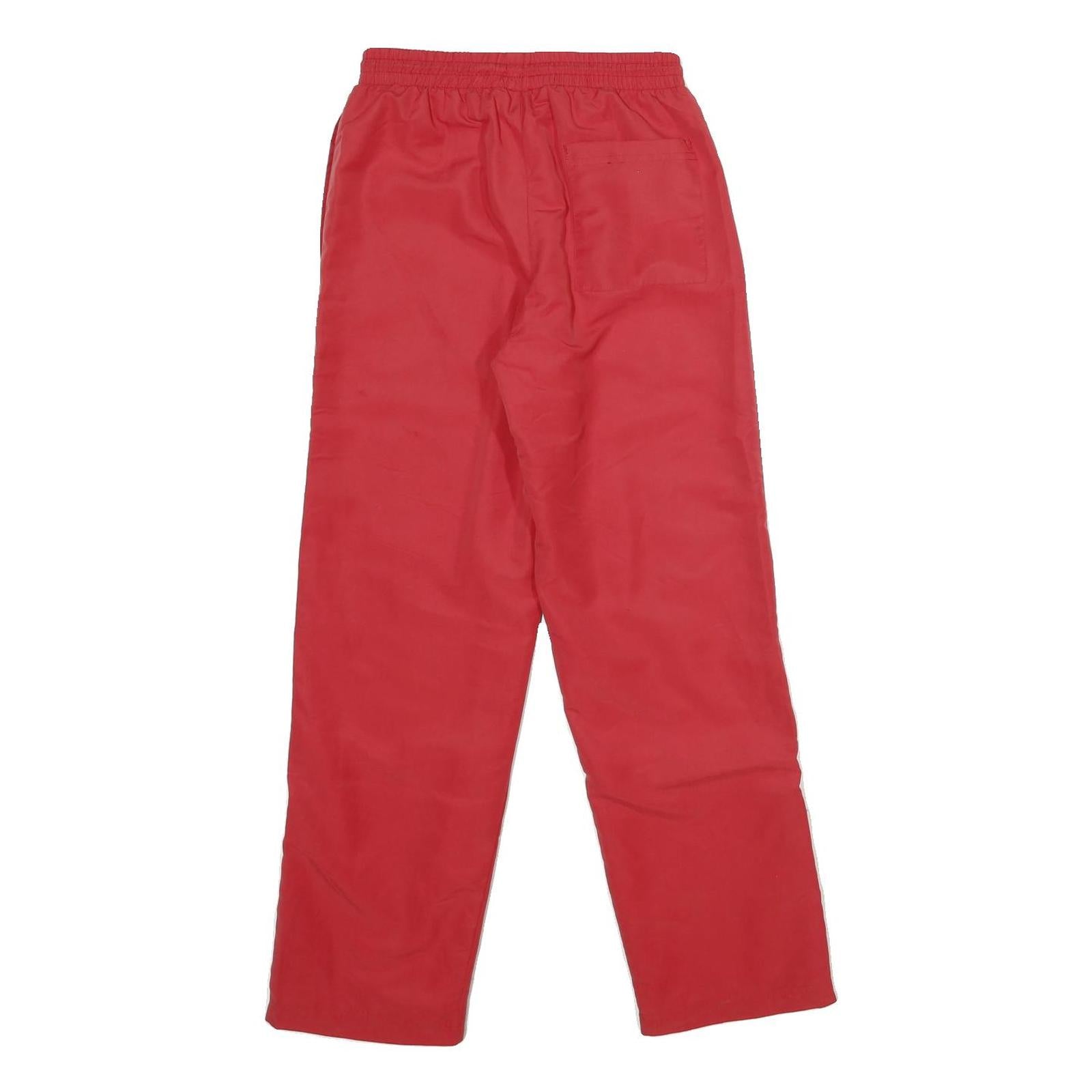 REEBOK Mens Joggers Red S W24 L29 Relaxed Straight Sports Logo Drawstring Waist