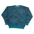 CONTE OF FLORENCE Womens Patterned Jumper Green Crazy Pattern Tight Knit Wool L