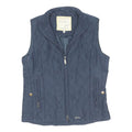 JOULES Womens Navy Quilted Zip Jacket M Cotton Blend Classic Lightweight