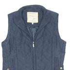 JOULES Womens Navy Quilted Zip Jacket M Cotton Blend Classic Lightweight