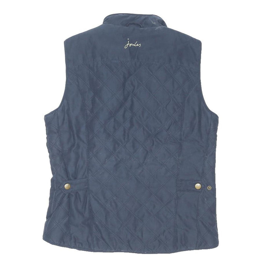 JOULES Womens Navy Quilted Zip Jacket M Cotton Blend Classic Lightweight