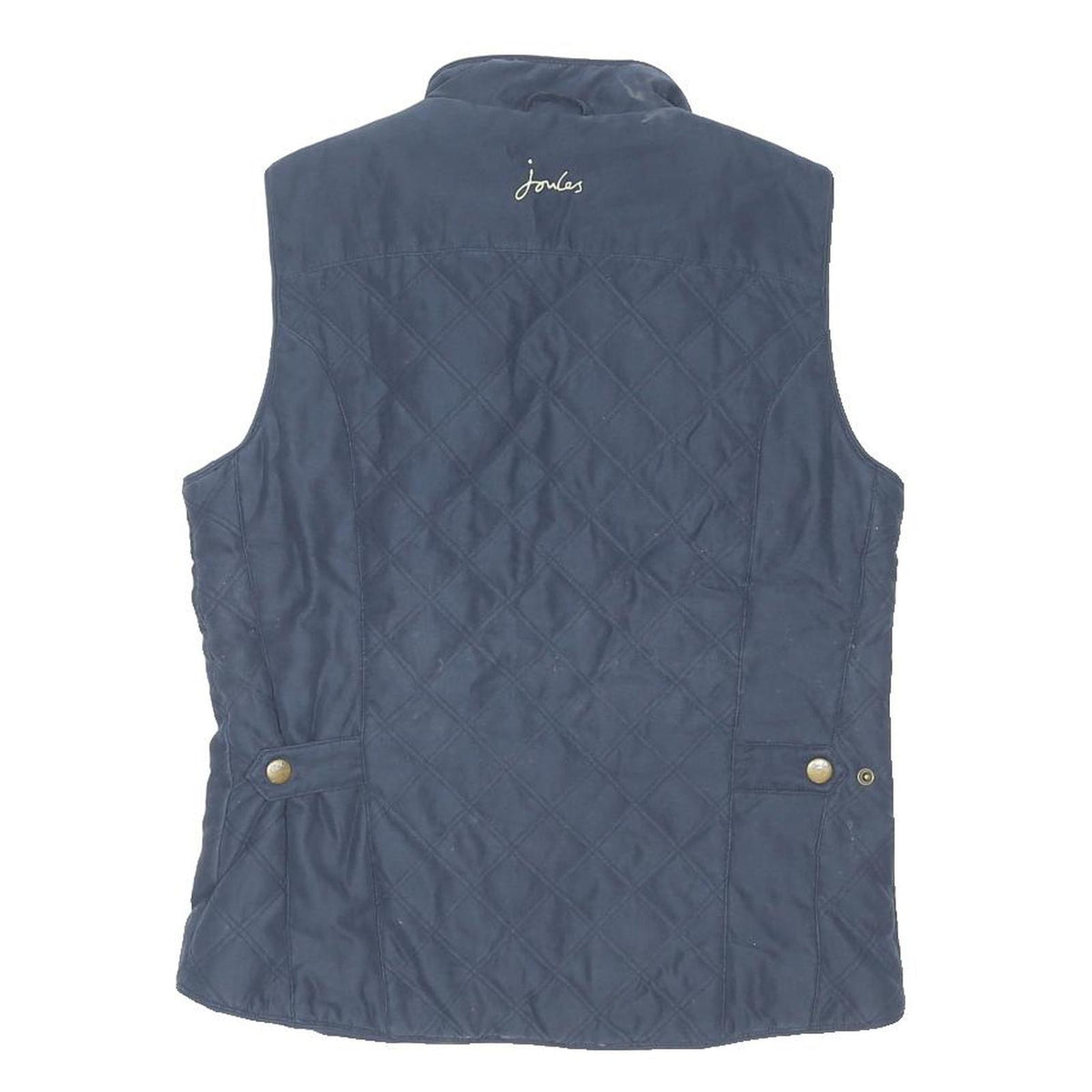 JOULES Womens Navy Quilted Zip Jacket M Cotton Blend Classic Lightweight