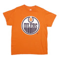 NHL Mens Orange Oilers Graphic T-Shirt M Short Sleeve Crew Neck Cotton