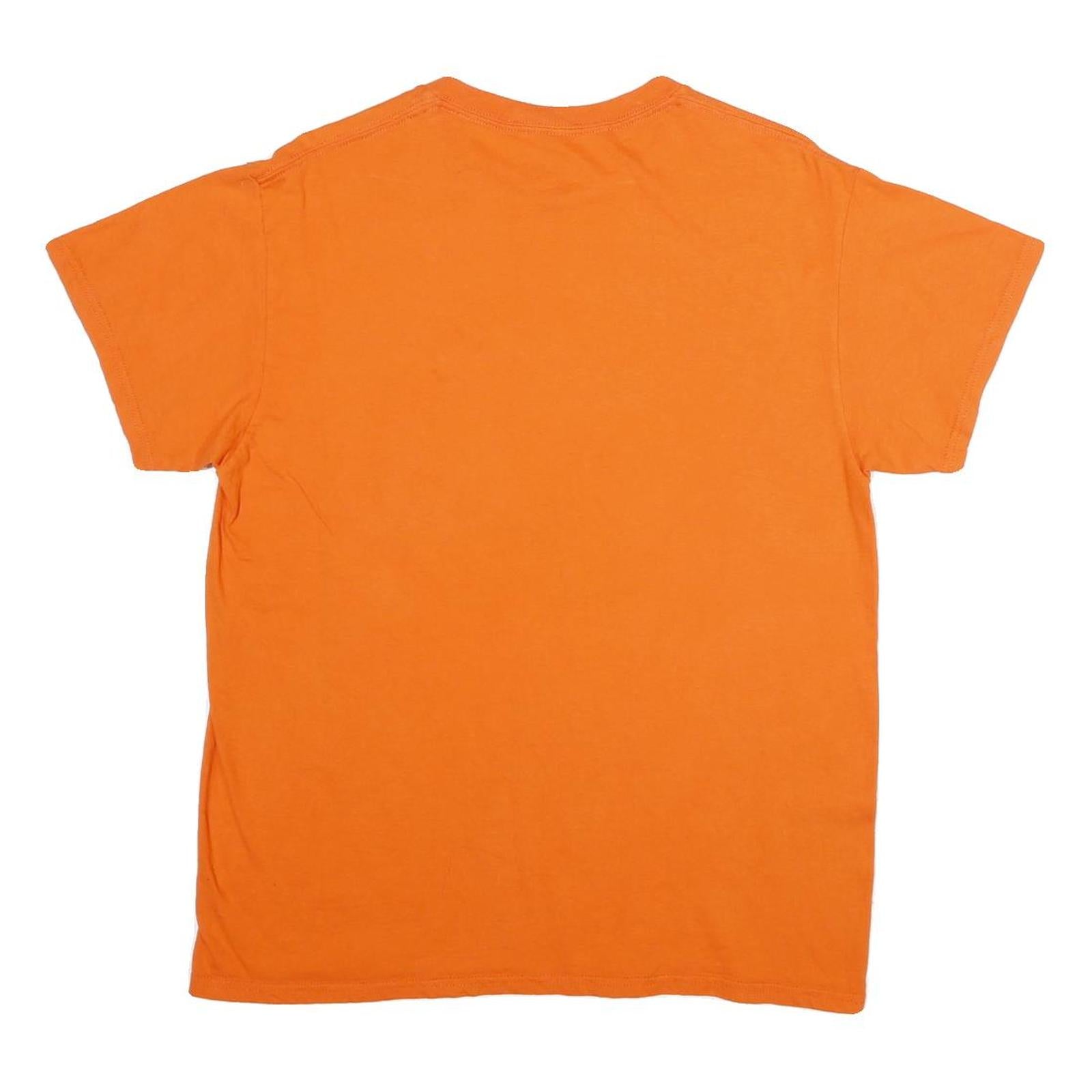 NHL Mens Orange Oilers Graphic T-Shirt M Short Sleeve Crew Neck Cotton