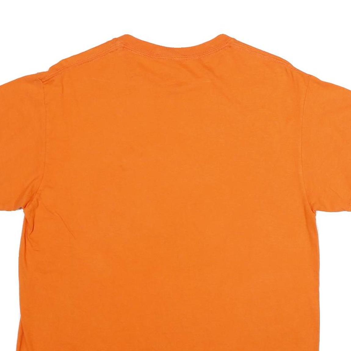 NHL Mens Orange Oilers Graphic T-Shirt M Short Sleeve Crew Neck Cotton