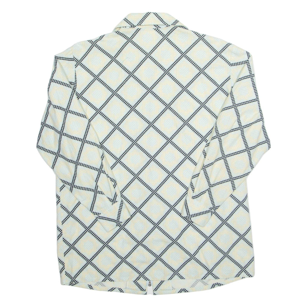 TREND Womens Shirt Cream Diamond Long Sleeve L