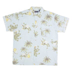 FADED GLORY Mens Hawaiian Shirt Blue Floral L