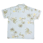 FADED GLORY Mens Hawaiian Shirt Blue Floral L