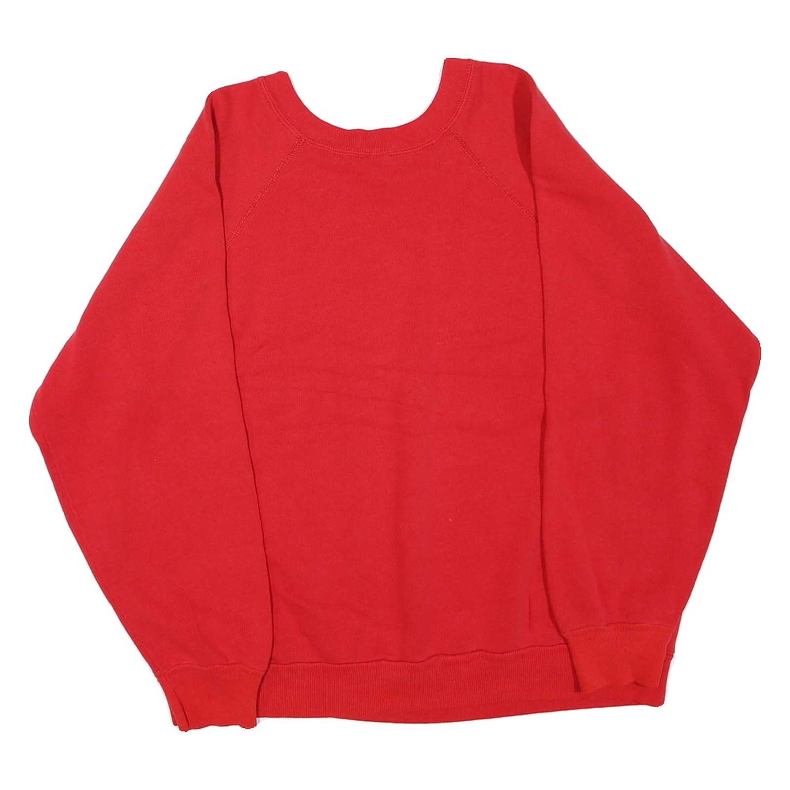 TULTEX Womens Red Sweatshirt L Crew Neck Cotton Blend Pullover Leaves Print