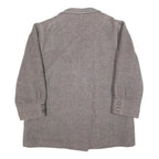 Womens Grey & Pink Plain Double Breasted Jacket L Woven Button Closure