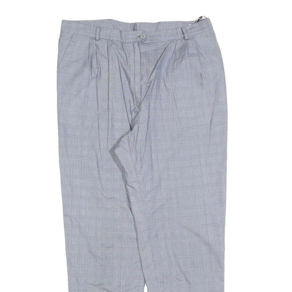 GARDEUR Womens Light Grey Regular Fit Straight Trousers W34 L30 Checked Pattern