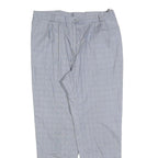 GARDEUR Womens Light Grey Regular Fit Straight Trousers W34 L30 Checked Pattern