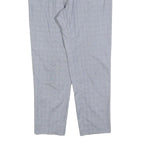 GARDEUR Womens Light Grey Regular Fit Straight Trousers W34 L30 Checked Pattern
