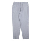 GARDEUR Womens Light Grey Regular Fit Straight Trousers W34 L30 Checked Pattern