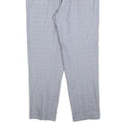 GARDEUR Womens Light Grey Regular Fit Straight Trousers W34 L30 Checked Pattern