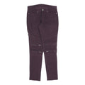 LEVI'S Womens Cotton Blend Slim Purple Zip Trousers W30 L32 Stylish Pocket Zips