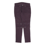 LEVI'S Womens Cotton Blend Slim Purple Zip Trousers W30 L32 Stylish Pocket Zips