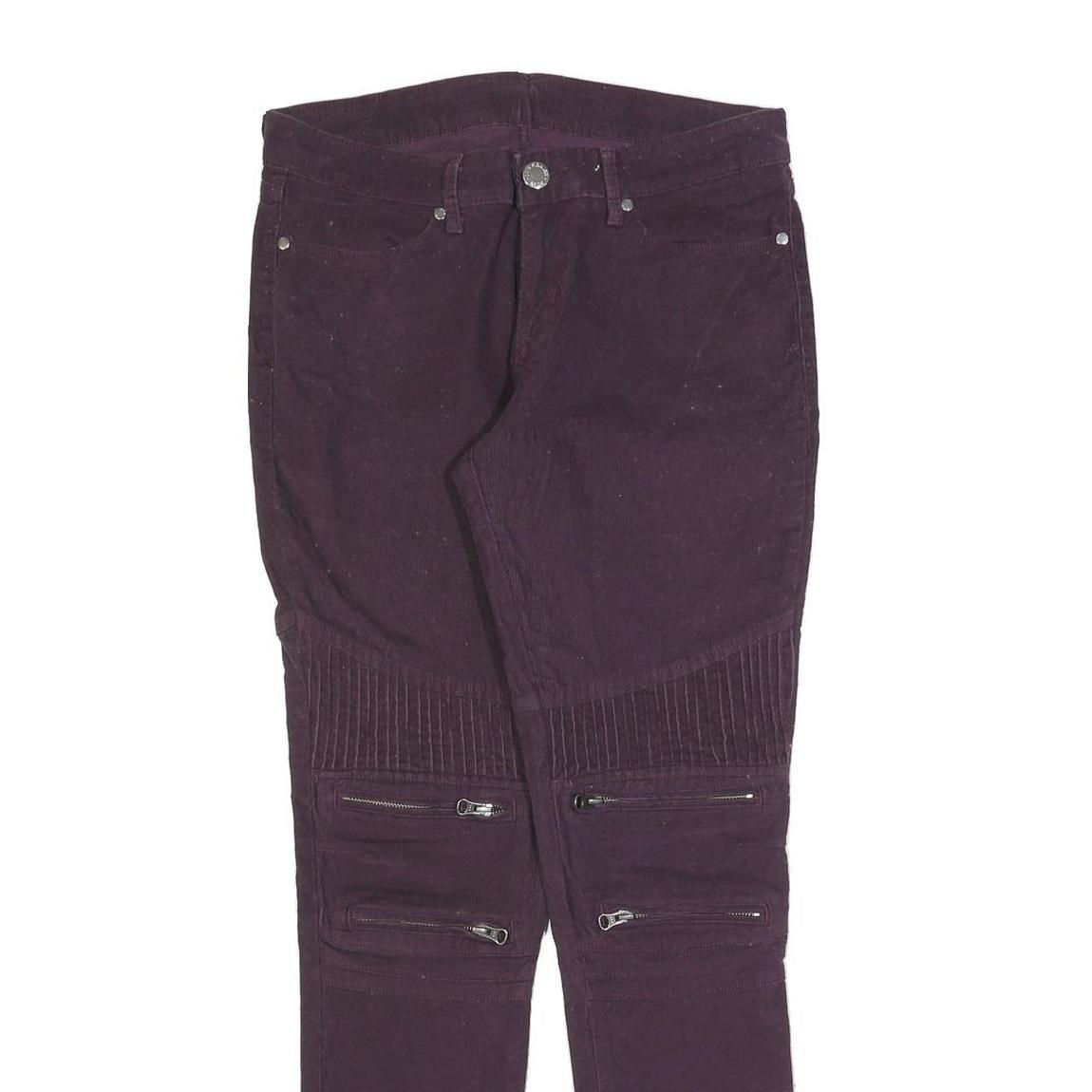 LEVI'S Womens Cotton Blend Slim Purple Zip Trousers W30 L32 Stylish Pocket Zips