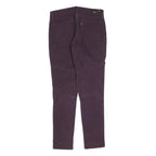 LEVI'S Womens Cotton Blend Slim Purple Zip Trousers W30 L32 Stylish Pocket Zips