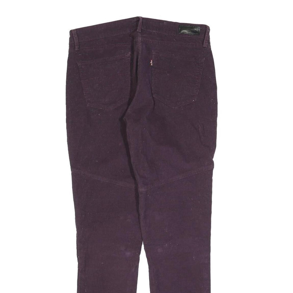 LEVI'S Womens Cotton Blend Slim Purple Zip Trousers W30 L32 Stylish Pocket Zips