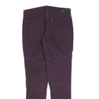 LEVI'S Womens Cotton Blend Slim Purple Zip Trousers W30 L32 Stylish Pocket Zips