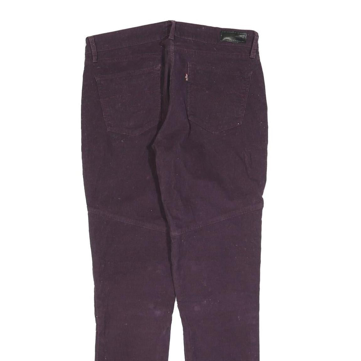 LEVI'S Womens Cotton Blend Slim Purple Zip Trousers W30 L32 Stylish Pocket Zips