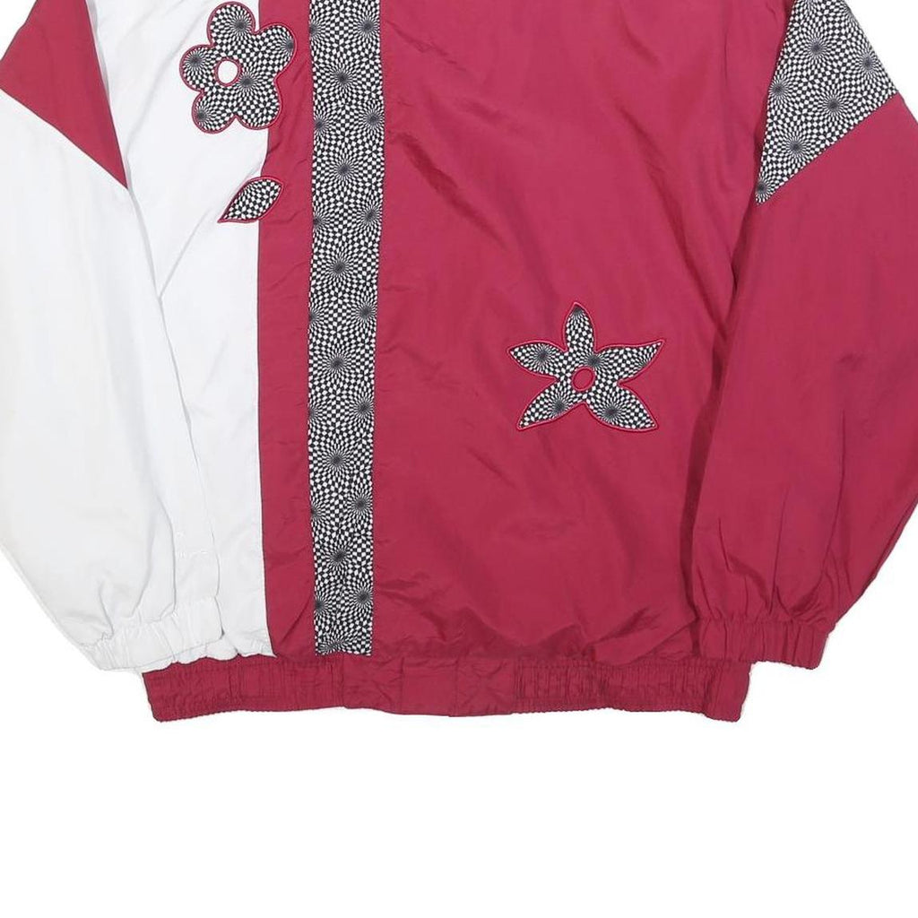 HEAD Womens Red & White Floral Nylon Zip Jacket M Casual Stylish Sport