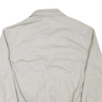 Mens Cream Button Cotton Blend Jacket L Plain Classic Relaxed Fit Casual