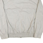 Mens Cream Button Cotton Blend Jacket L Plain Classic Relaxed Fit Casual