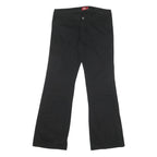 DICKIES Womens Black Regular Fit Straight Leg Trousers W34 L31 Cotton Blend Zip