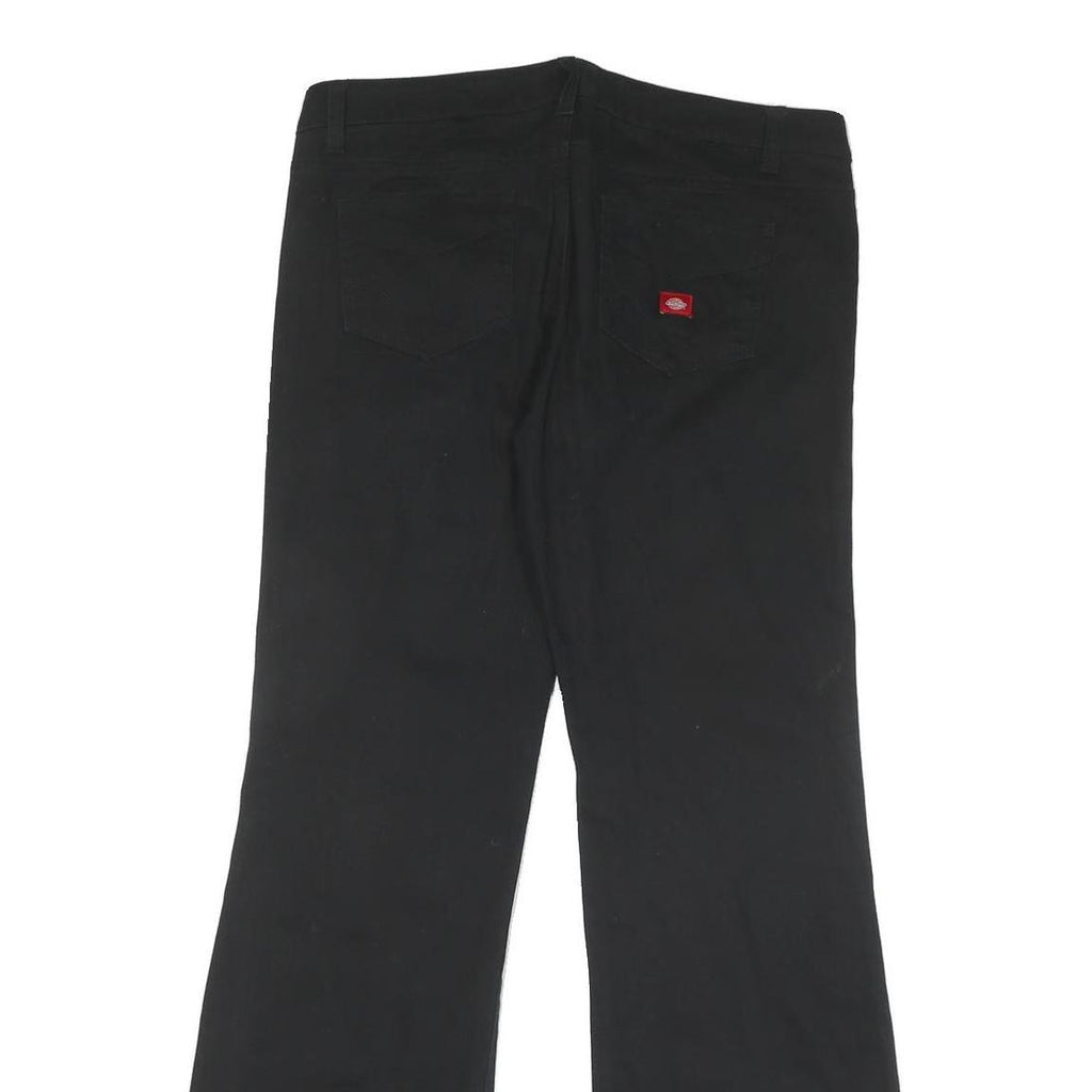 DICKIES Womens Black Regular Fit Straight Leg Trousers W34 L31 Cotton Blend Zip