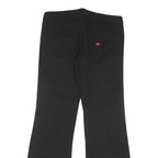 DICKIES Womens Black Regular Fit Straight Leg Trousers W34 L31 Cotton Blend Zip