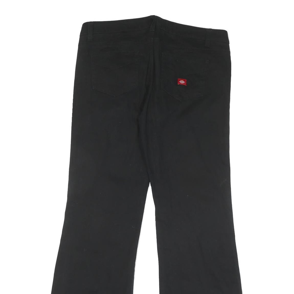 DICKIES Womens Black Regular Fit Straight Leg Trousers W34 L31 Cotton Blend Zip