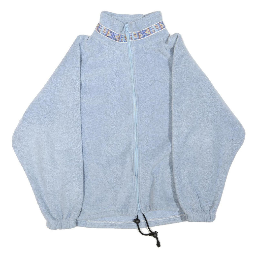 Womens Blue Polyester Blend Zip Jacket XL Plain Casual Outdoor Light Warm