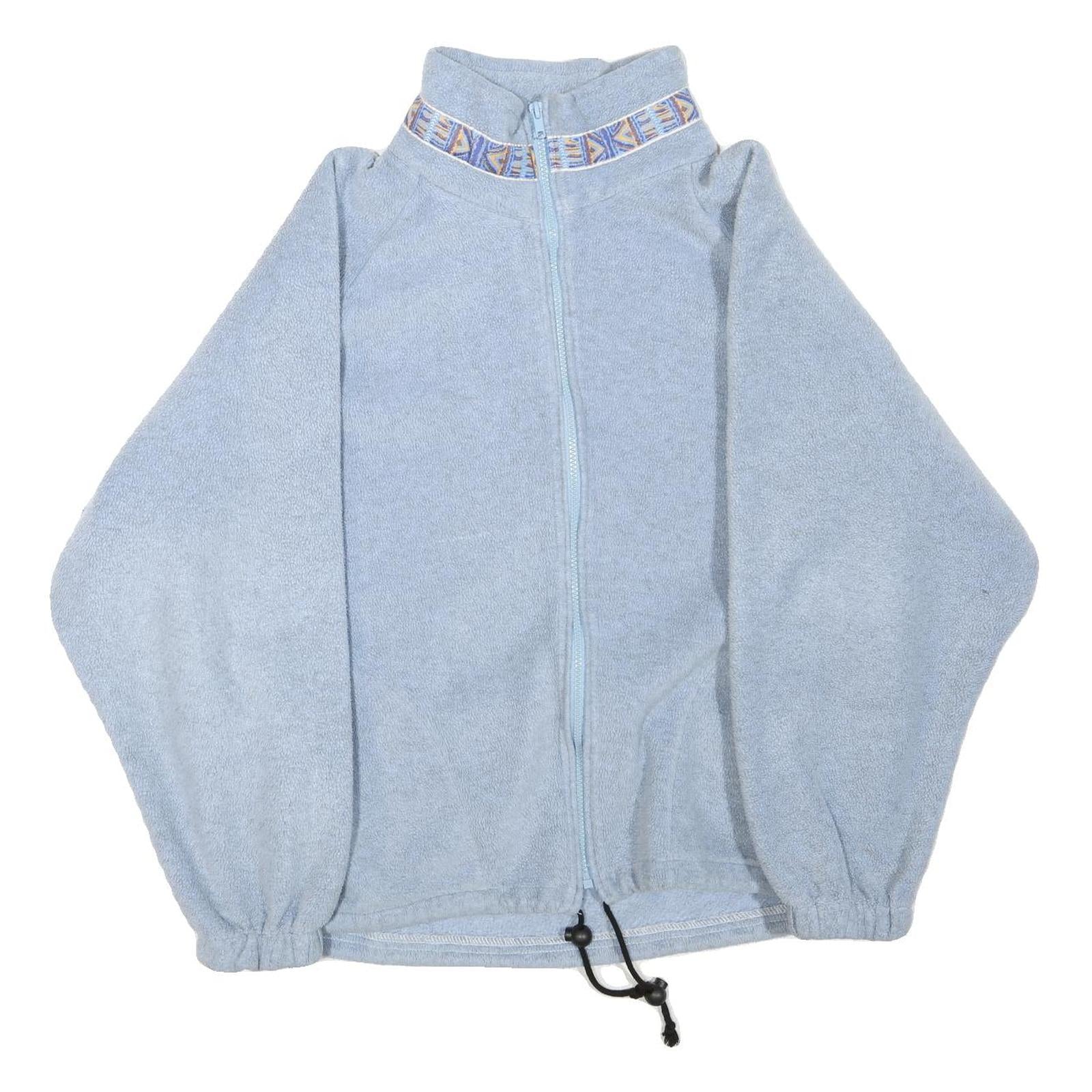 Womens Blue Polyester Blend Zip Jacket XL Plain Casual Outdoor Light Warm