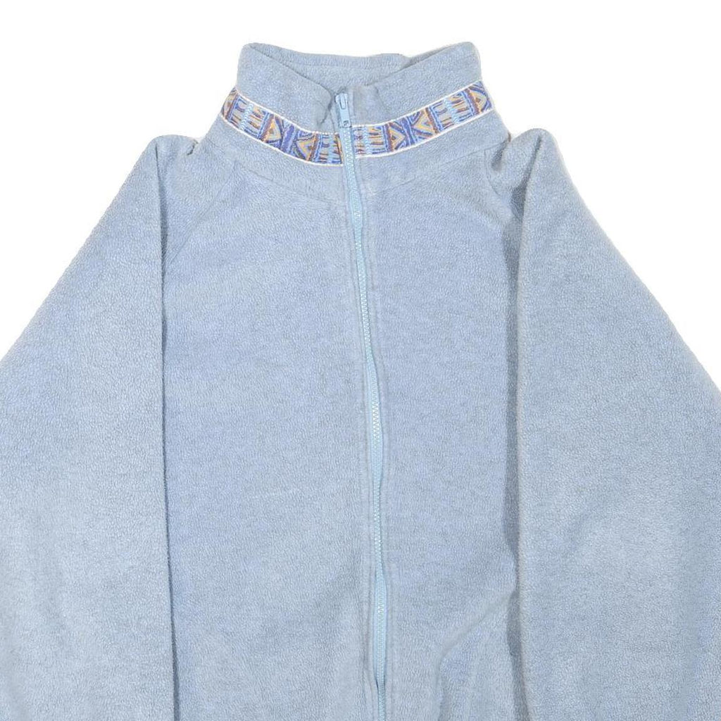 Womens Blue Polyester Blend Zip Jacket XL Plain Casual Outdoor Light Warm
